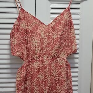 Express Red and Cream Maxi Dress